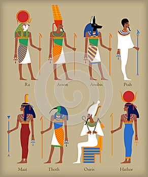 Egyptian gods icons