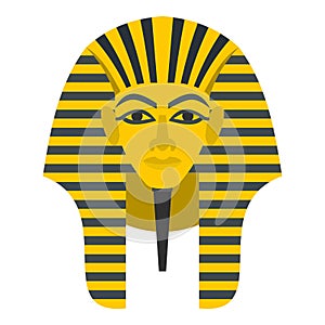 Egyptian golden pharaohs mask icon isolated