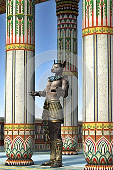 Egyptian good Anubis at the temple