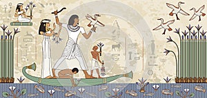 Egyptian hieroglyph and symbol. photo