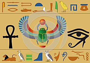 Egyptian hieroglyphics photo