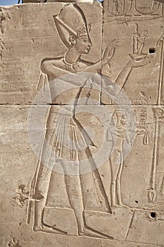 Egyptian Hieroglyphics Thutmose III, relief, Temple of Amun, Karnak Temple Complex