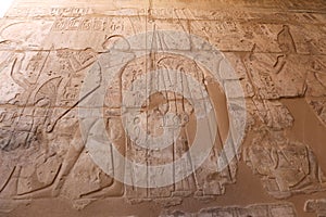 Egyptian hieroglyphs in Mortuary Temple of Seti I, Luxor, Egypt