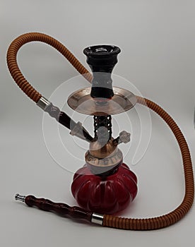 Egyptian Hookah Shisha bronze and red