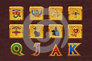 Egyptian icons for casino machines slots game