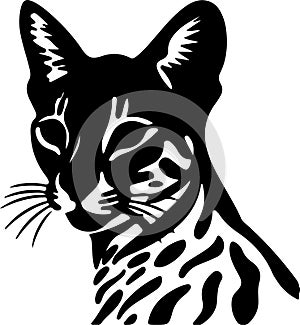 Egyptian Mau Cat Black Silhouette Generative Ai