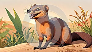 Egyptian Mongoose Herpestidae cartoon comedy smile photo