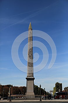 Egyptian obelisk at Place de la Concorde in Paris photo