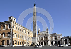 Egyptian obelisk in St Giovanni in Laterano plaza photo