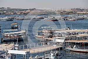Egyptian Passenger Boats waiting for Tourists Lake Nasser