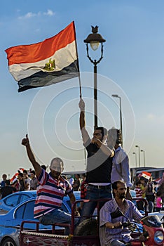 Egyptian People with Egyptian Flag