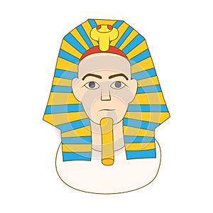 Egyptian pharaoh icon, cartoon style