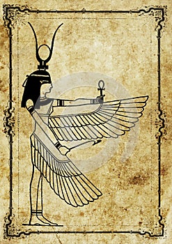 Egyptian pharaoh illustration of isis