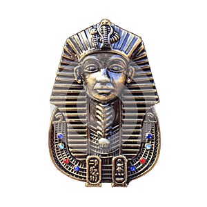 Egyptian pharaohs mask isolated on white,