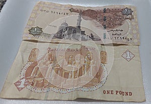 Egyptian Pound banknote abou simbel temple photo