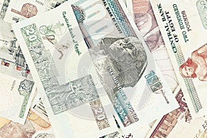 Egyptian pounds - banknotes as a background