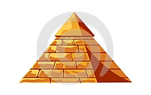 Egyptian pyramid from golden sand blocks, tomb