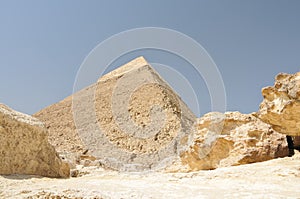 Egyptian pyramid and rocks