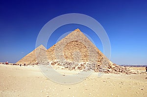 Egyptian pyramids in desert