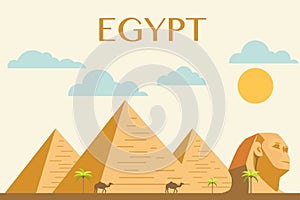 Egyptian pyramids, desert