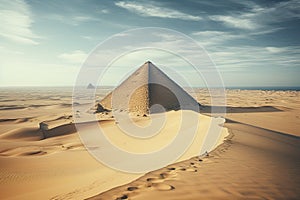 Egyptian pyramids in Giza desert, Cairo, Egypt, AI Generated