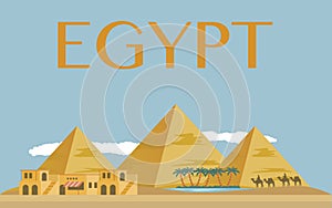 Egyptian pyramids vector