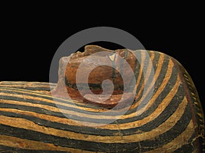 Egyptian sarcophagus face isolated