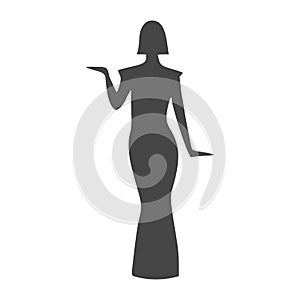 Egyptian silhouette icon, Queen Nefertiti, Cleopatra silhouette