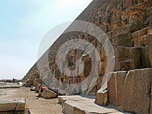 Egyptian step pyramid closeup.