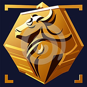 Egyptian symbol of the head of a lion. Vector illustration. generative AI photo