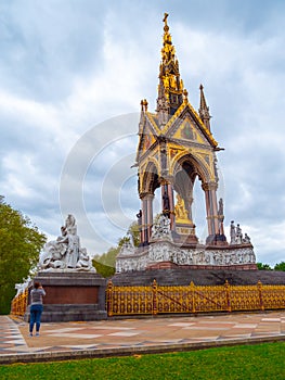 Egyptian themed sculptures at the Albert Memorial