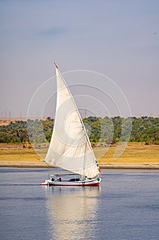 Egyptian traditional Felucca boat or Felluca on the Nile River