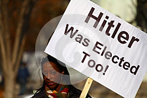 Hitler Elected Protests Placard