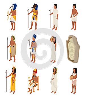 Egyptian vector ancient egypt people character pharaoh horus god man woman cleopatra in egyptology history civilization