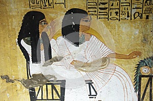 Egyptian Wallpainting in tomb