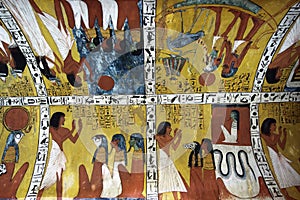 Egyptian Wallpainting in tomb