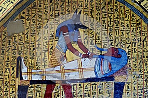 Egyptian Wallpainting in tomb