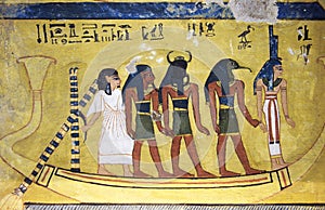Egyptian Wallpainting in tomb
