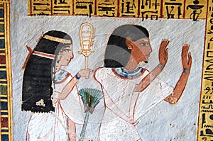 Egyptian Wallpainting in tomb