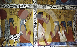 Egyptian Wallpainting in tomb photo