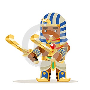 Egyptian warrior fantasy action RPG game layered animation ready character vector illustration
