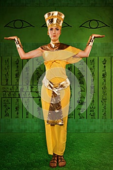 Egyptian woman in costume of the Pharaoh