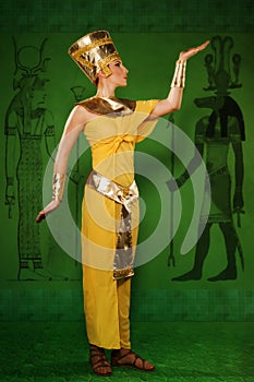 Egyptian woman in costume of the Pharaoh