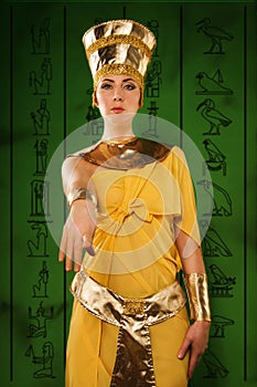 Egyptian woman in costume of the Pharaoh