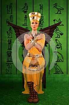 Egyptian woman in costume of the Pharaoh