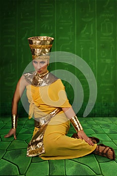 Egyptian woman in costume of the Pharaoh