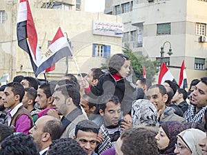 Egyptians demonstrating against military rule