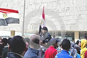 Egyptians demonstrating against military rule