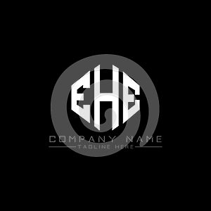 EHE letter logo design with polygon shape. EHE polygon and cube shape logo design. EHE hexagon vector logo template white and