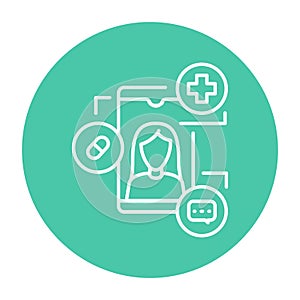 Ehealth color line icon. Pictogram for web page
